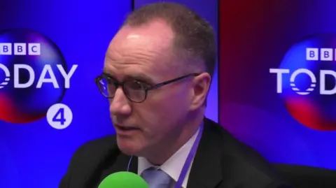 OBR chairman Richard Hughes being interviewed in the Today programme studio