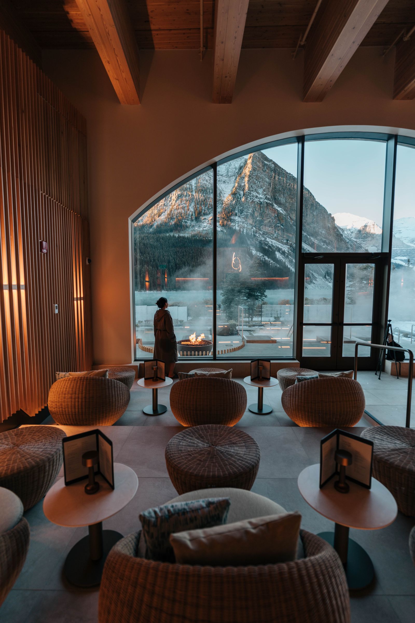 Image may contain Indoors Person Architecture Building Foyer Furniture Lounge and Chair