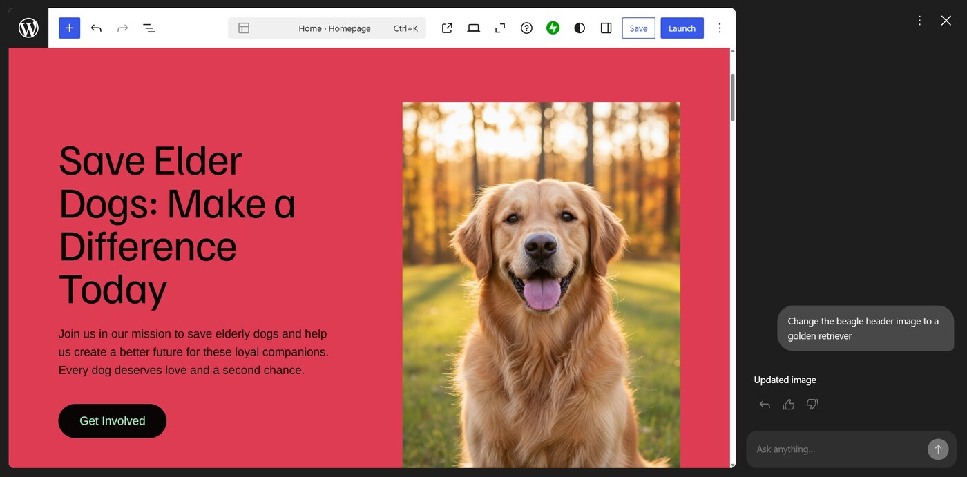 Creating a website with AI prompts - WordPress.com AI website builder