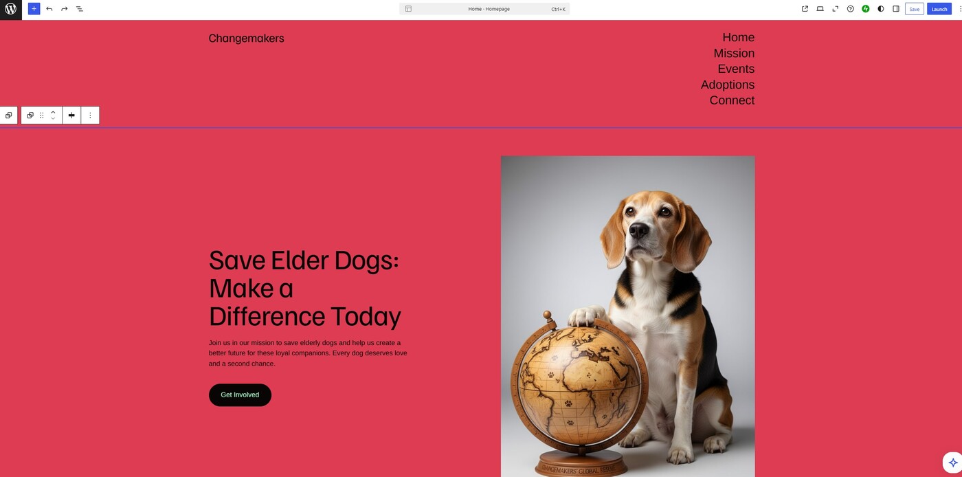 Creating a website with AI website builder