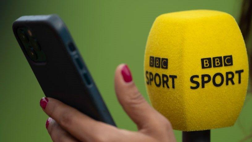 Picture of a BBC Sport microphone and a smartphone