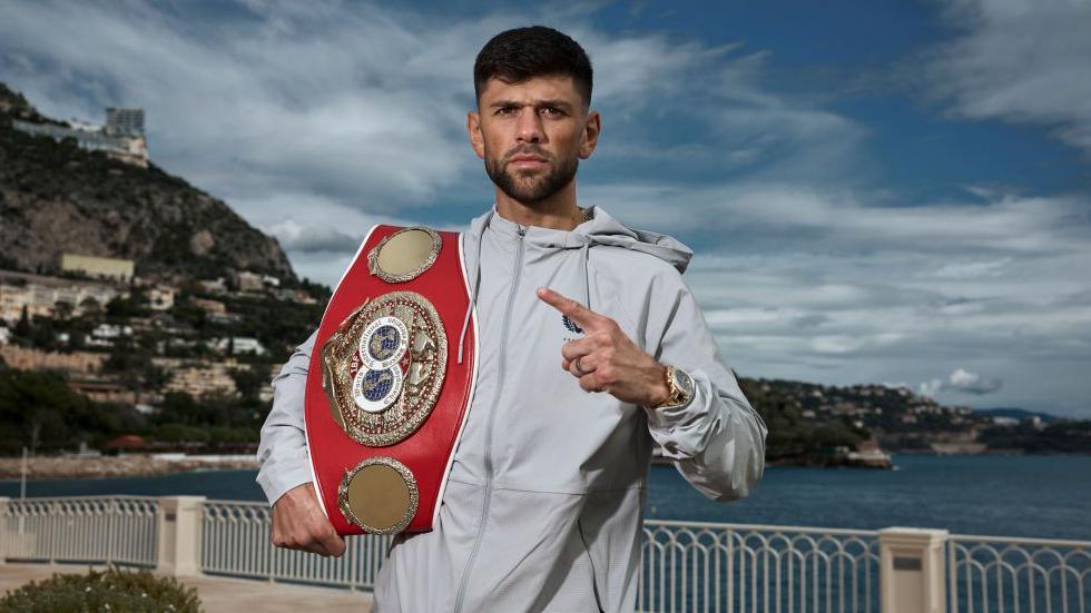 Joe Cordina with the IBF Super-Featherweight World Title in Monte Carlo