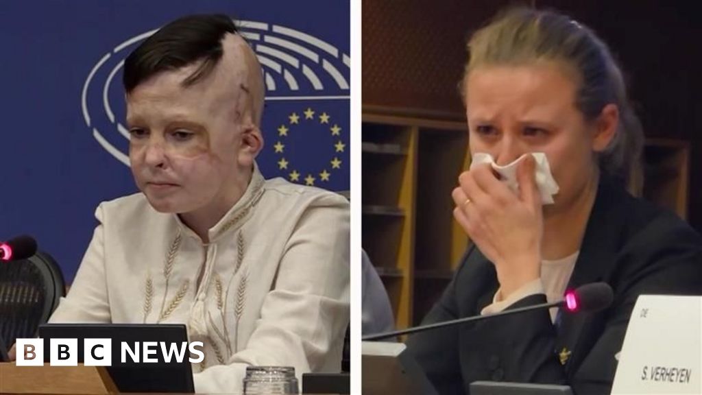 Interpreter in tears as Ukrainian boy recalls losing mother in Russian strike