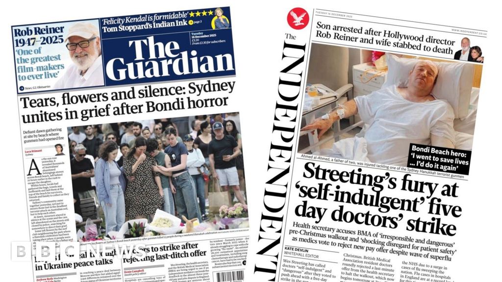 The Papers: ‘Tears, flowers and silence’ in Bondi and ‘Streeting’s fury’