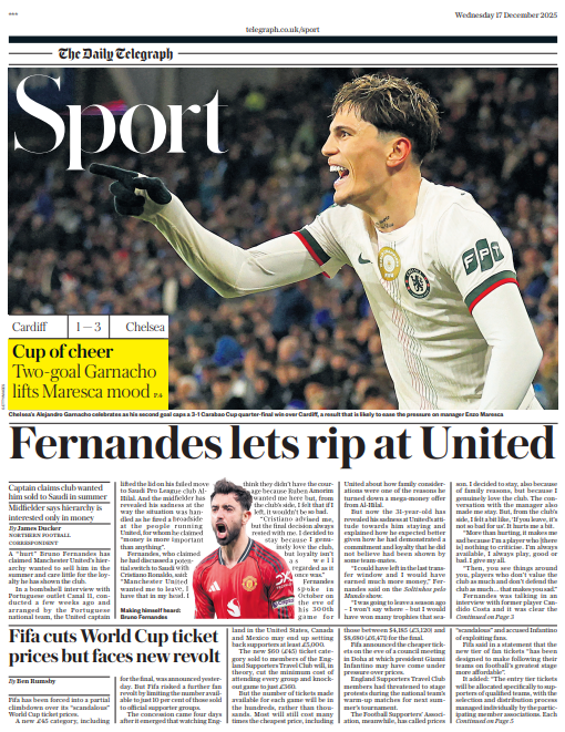 The Daily Telegraph sports section