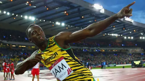 Getty Images Eight-time Olympic champion Usian Bolt, who competed in the 4x100m at Hampden, was the star attraction at Glasgow 2014