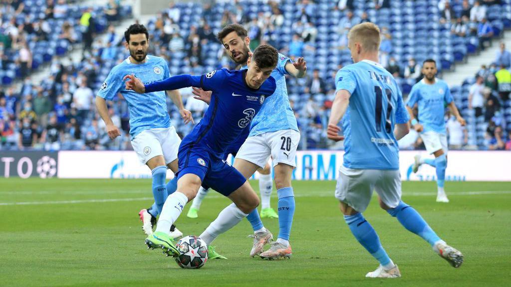 Bernardo Silva starting Manchester City's 2020-21 Champions League final defeat by Chelsea