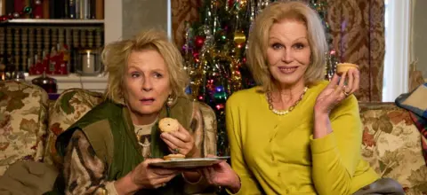 Jennifer Saunders and Joanna Lumley in the Amandaland Christmas special