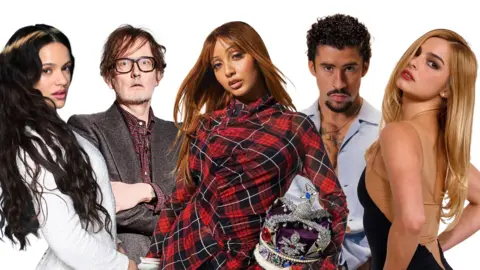 BBC / Press / Getty Images Montage of artists included in the Top 10 songs and albums of the year, including Rosal&iacute;a, Jarvis Cocker, PinkPantheress, Bad Bunny and Addison Rae