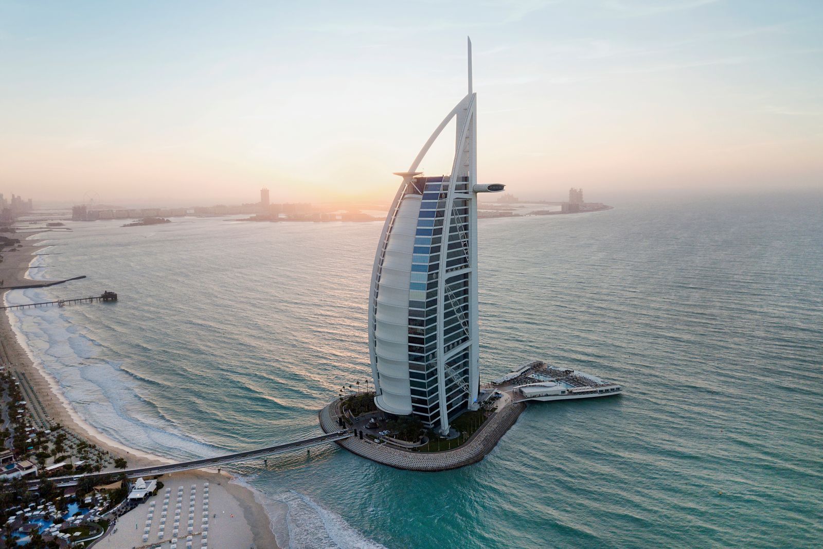 Image may contain Architecture Building Tower Burj Al Arab Landmark Boat Transportation and Vehicle