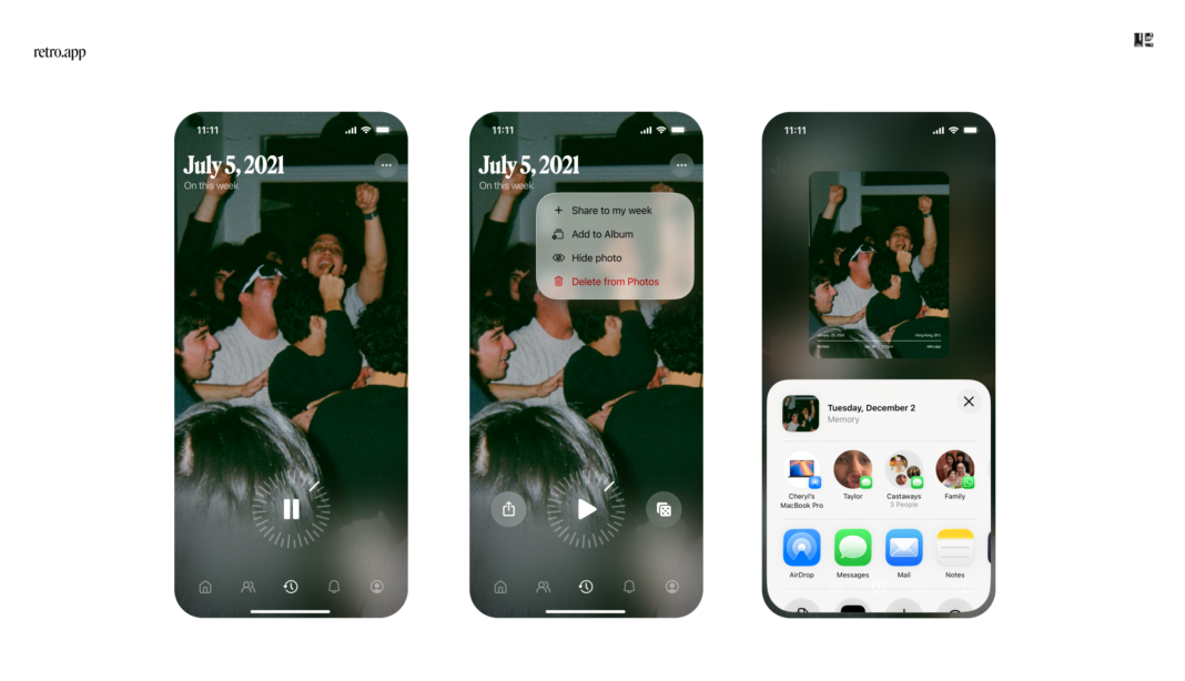 Retro, a photo sharing app for friends, lets you ‘time-travel’ through your Camera Roll