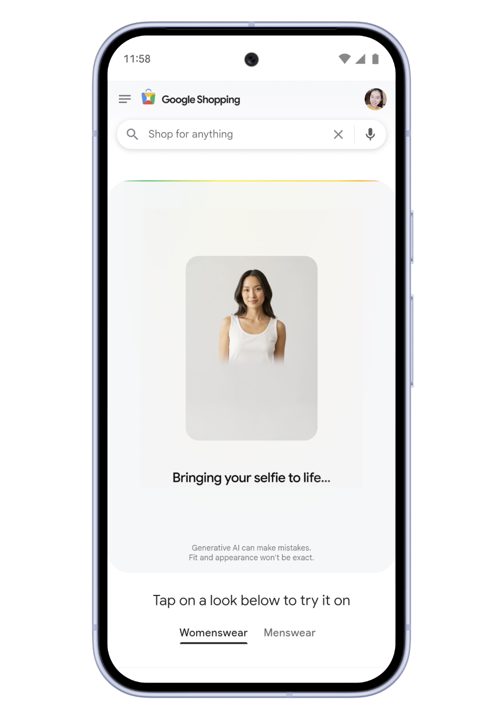 Google’s AI try-on feature for clothes now works with just a selfie
