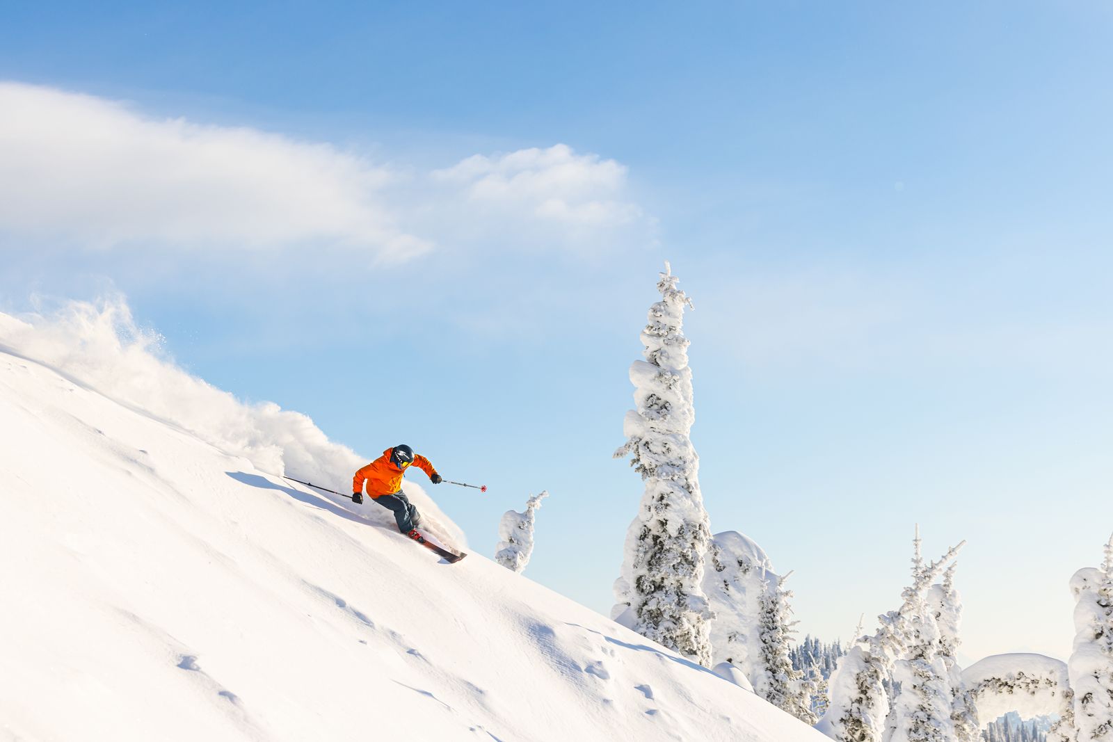Shredding down one of the many runs of Whitefish Mountain Resort Montana