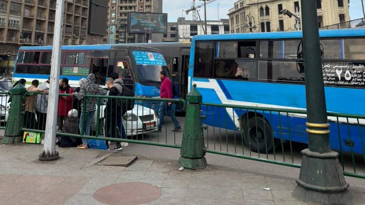 The buses in Ramses Square, which Salah would use to get to training