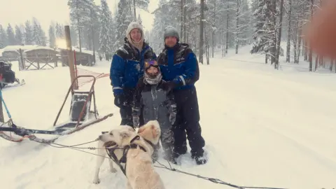 Boy, 11, who lost legs after abuse takes families to Lapland