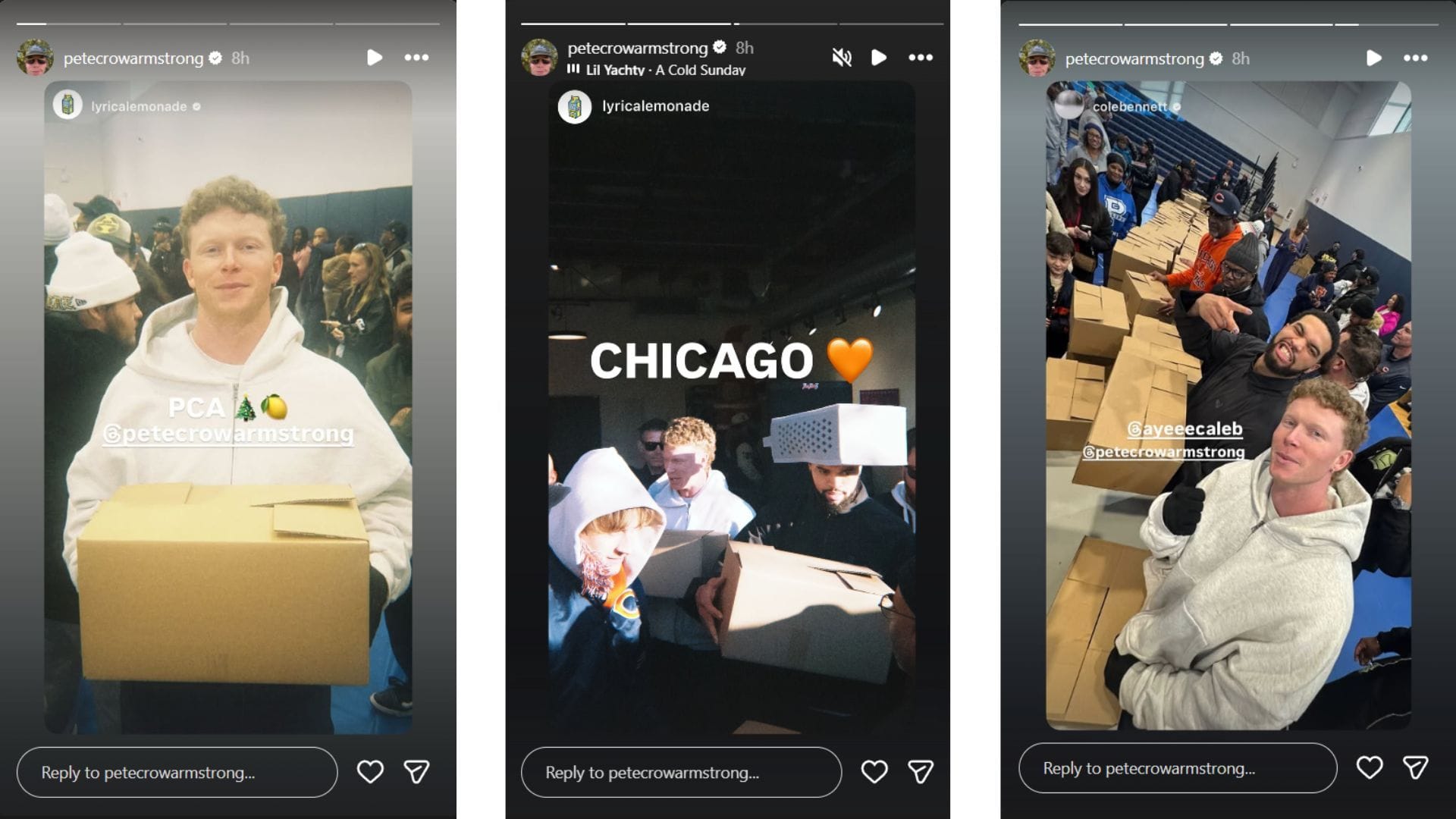 Pete Crow-Armstrong's Instagram stories (Source: Instagram @petecrowarmstrong)