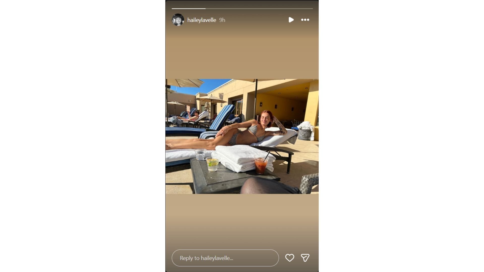 Hailey Lavelle's Instagram story (Source: Instagram @haileylavelle)
