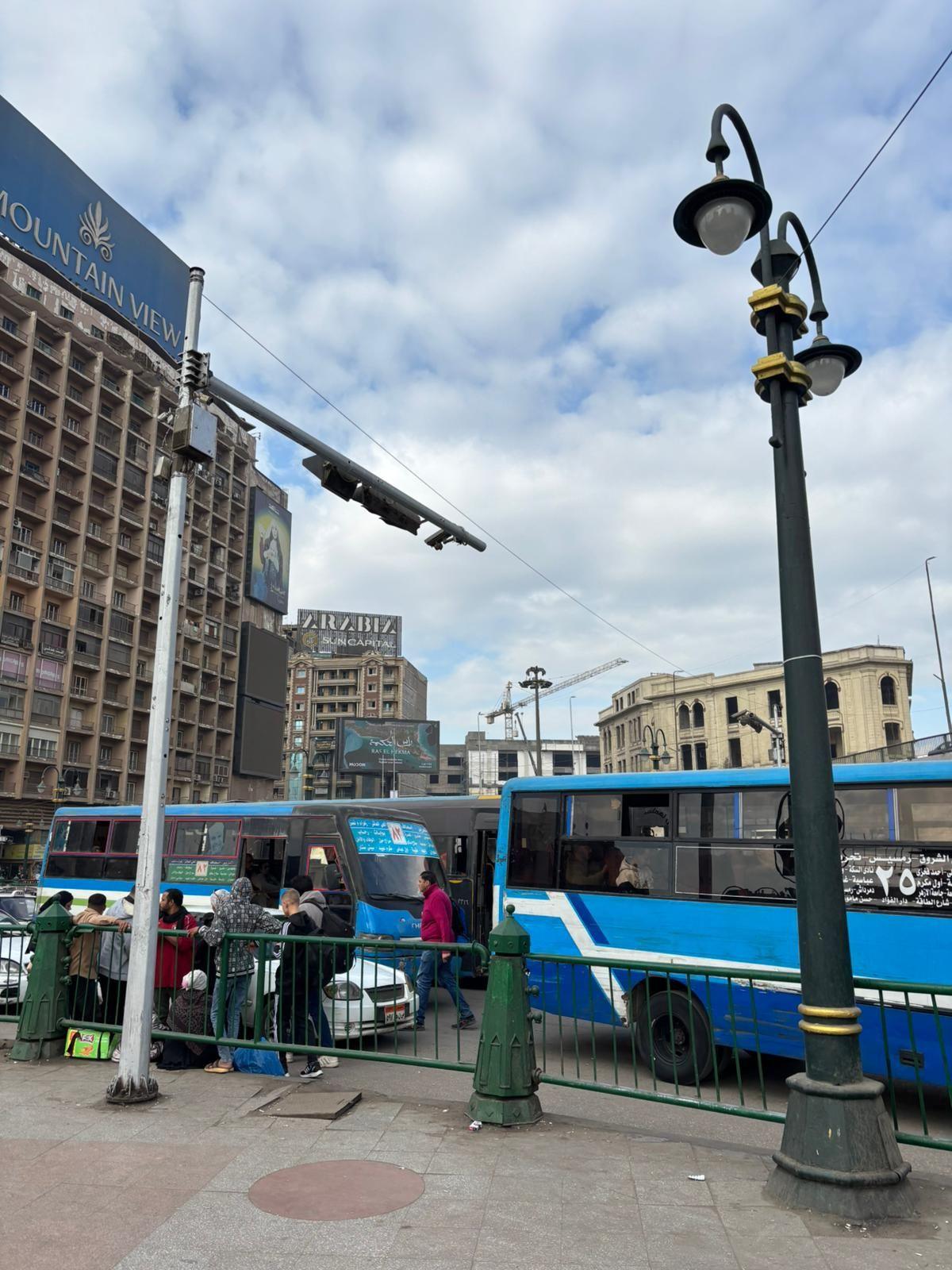 The buses in Ramses Square, which Salah would use to get to training