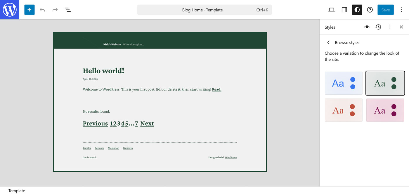 Editing your blog pages