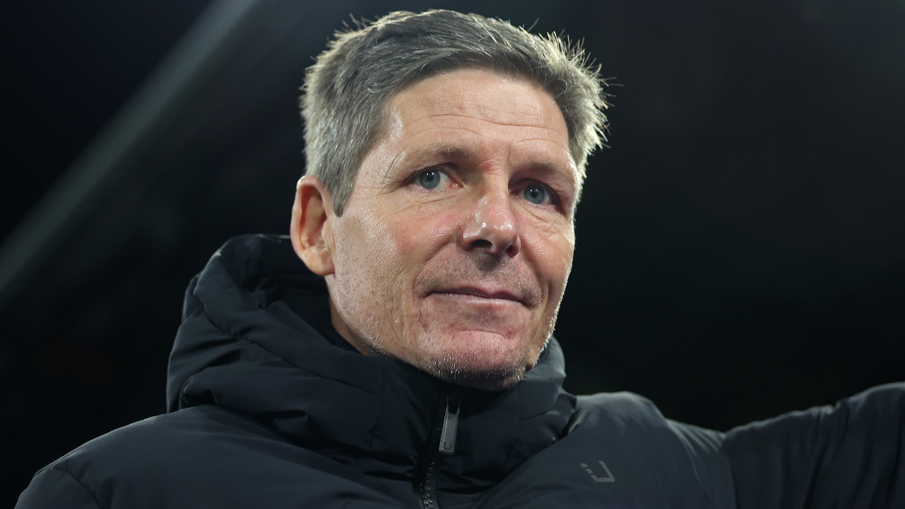 Crystal Palace boss Oliver Glasner reacts during his side's Conference League game with KuPS