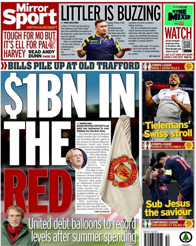 The Daily Mirror back page