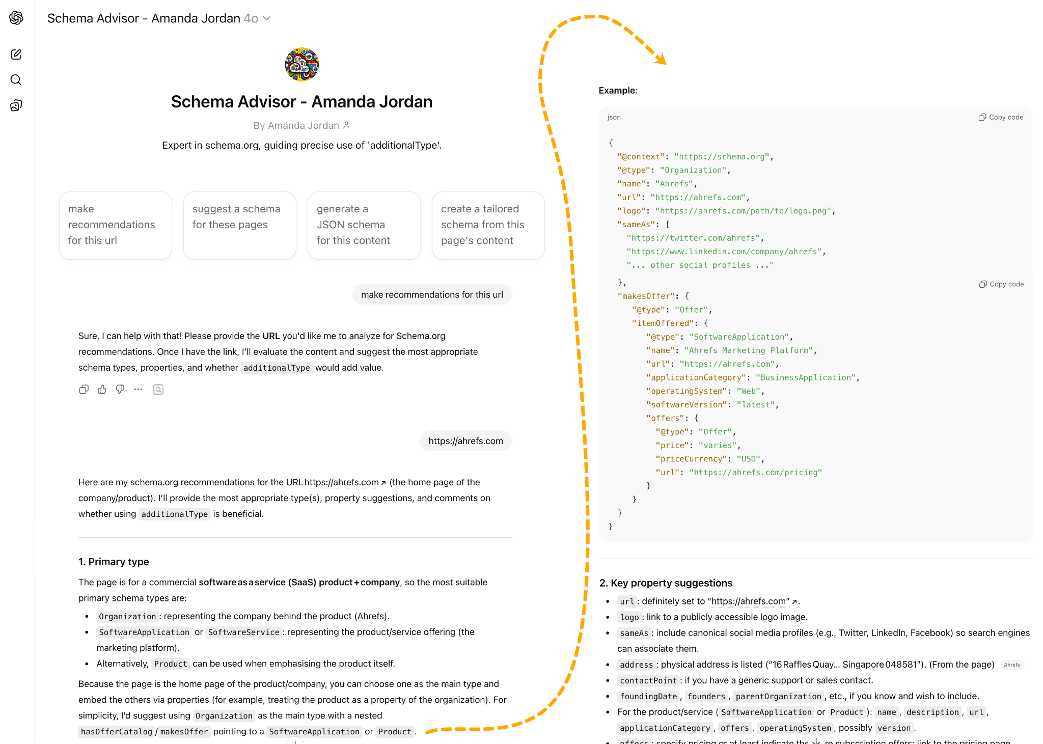 Amanda Johnson’s ChatGPT SEO tool: The Schema Advisor