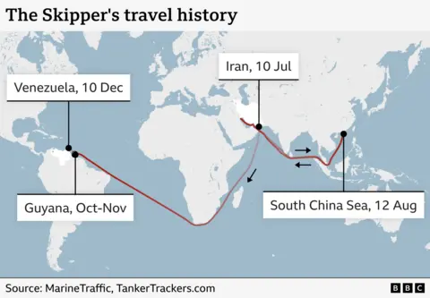 From Iran to China to Venezuela – how tanker seized by US hid true location
