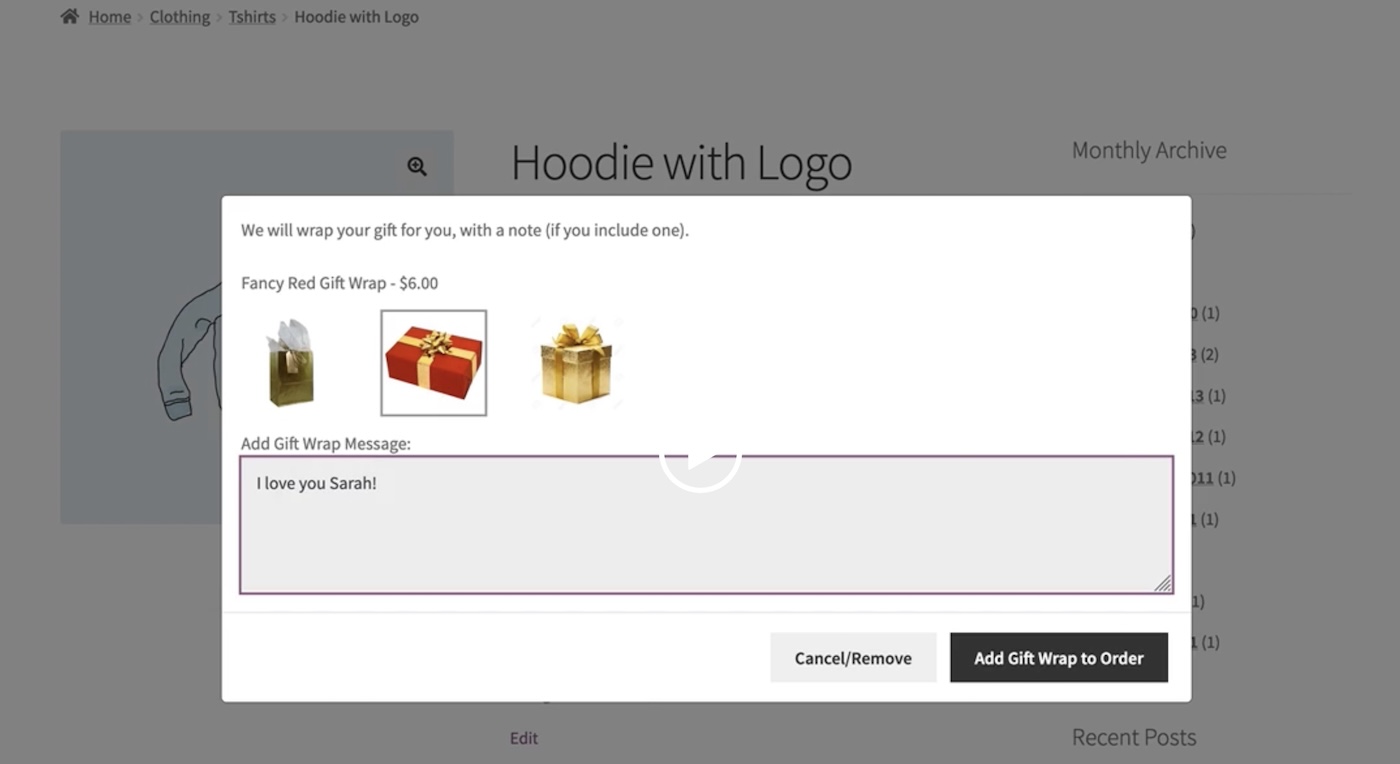 Adding a gift note to complete the Christmas package.