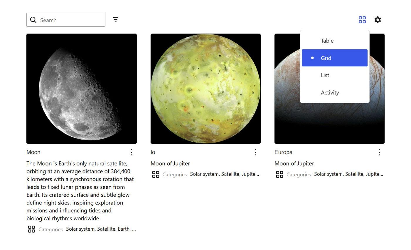 WordPress 6.9 DataViews Example Grid Layout