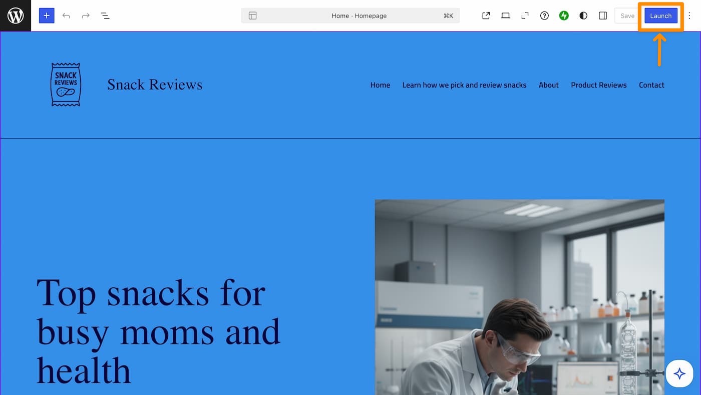 Launching your website from the AI website builder