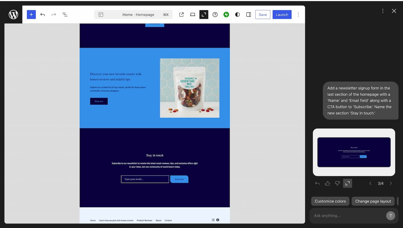 Adding a newsletter signup to your website using AI