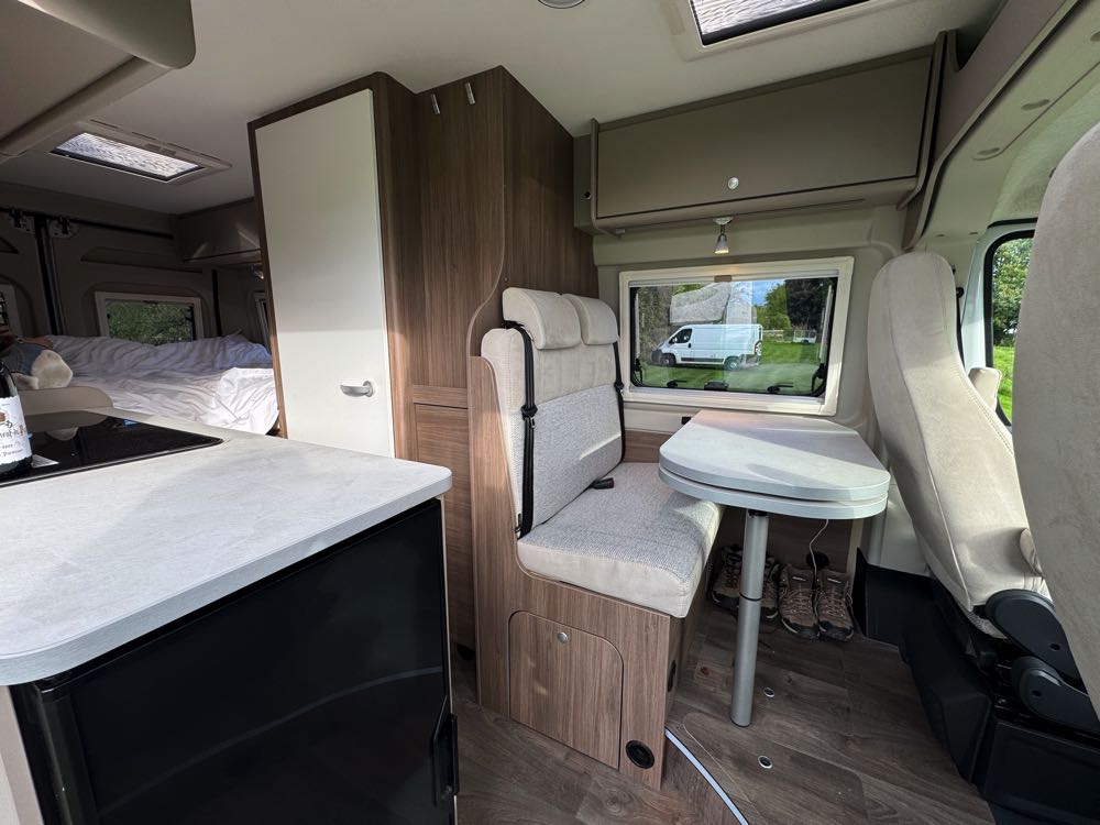 inside campervan in ireland