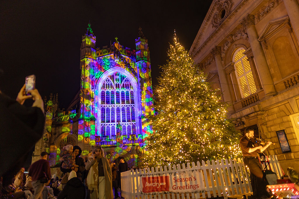 Shoppers Visit Bath Christmas Market