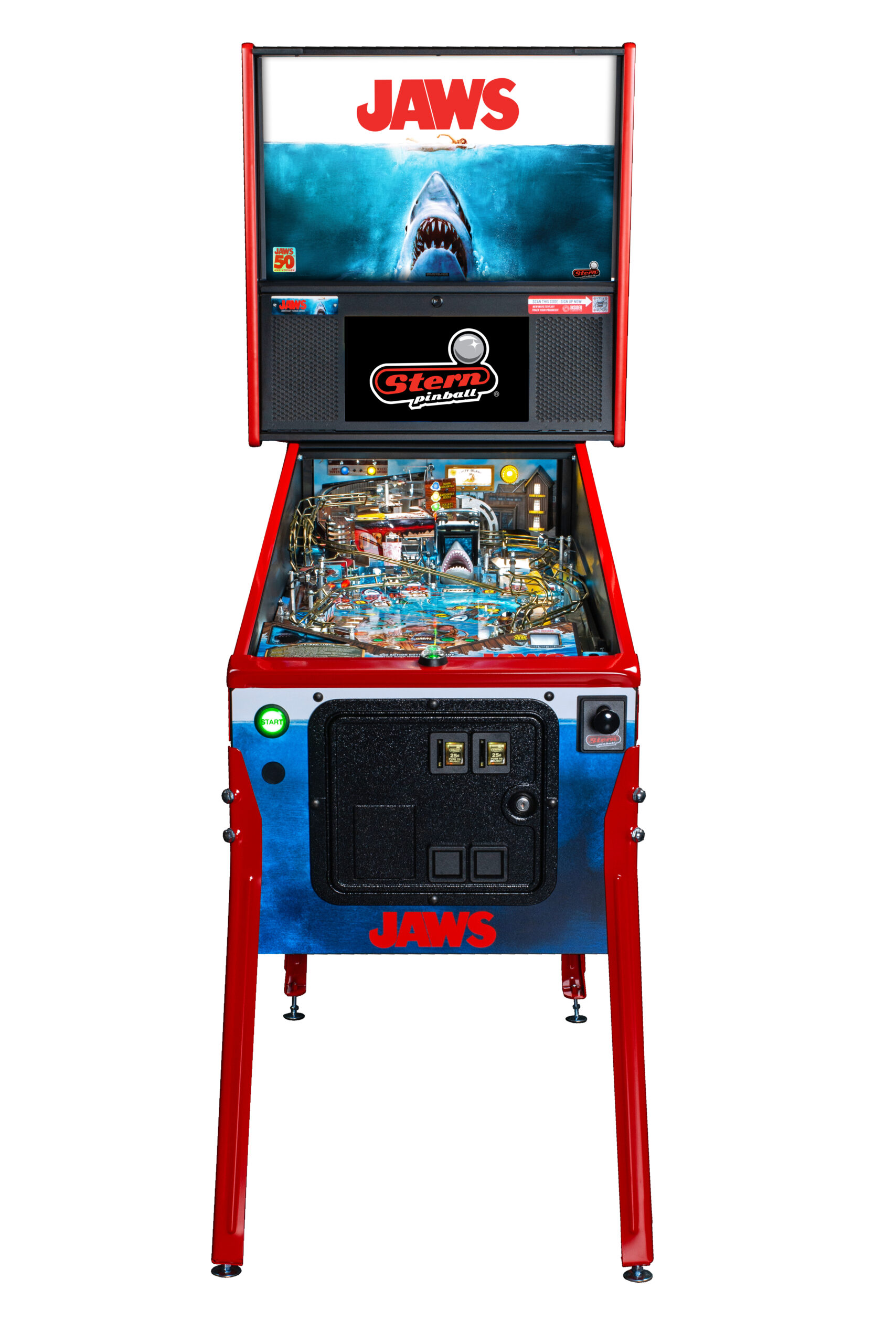 JAWSPremium &amp;ndash; 50th AnniversaryEdition pinball machine by Stern Pinball