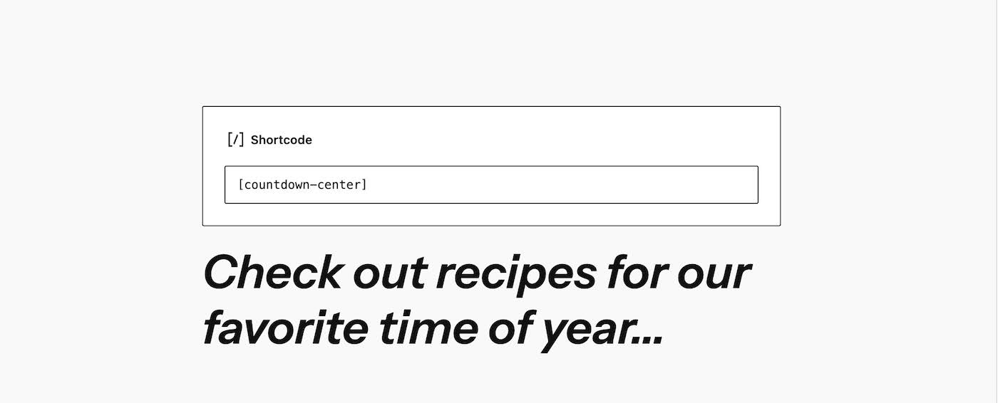 How to use the Christmas Countdown plugin