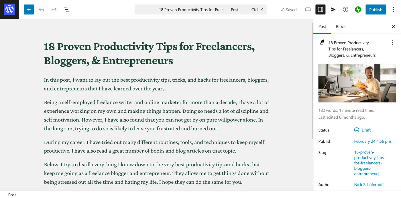 Creating new blog pages with WordPress
